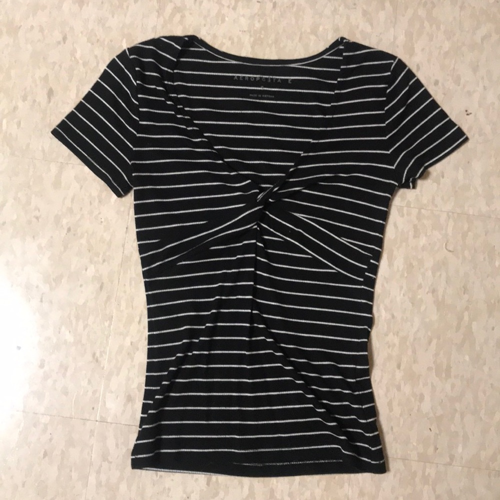 Black and white striped Aeropostale shirt